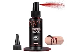 VPCRT6 Halloween Fake Blood Spray, Washable Fake Blood Makeup, Halloween Realistic Fake Blood for Face Body Paint, Perfect for Vampire Makeup, Clown & Sfx & Cosplay & Zombie Make Up, 1 Pack