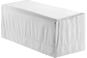 AMZDOTD Massage Table Skirt,Microfiber Super Soft Stain Wrinkle Resisting Protect Massage Bed Skirt Massage Table Cover,Machine Washable (White)