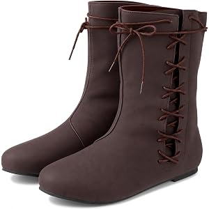 Blosssound Medieval Renaissance Pirate Boots | Mens Medieval Renaissance Boots Faux Leather, Halloween Renaissance Faire Cosp