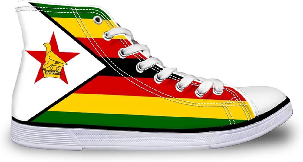 Owaheson Zimbabwe Flag Unisex Adult Canvas Shoes Casual Sneakers High