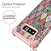 Hocase Galaxy Note 8 Case, Shockproof Heavy Duty Hybrid Silicone Rubber Bumper+Hard Shell Full Body Protective Phone Case w/Cute Mandala Floral Print for Samsung Galaxy Note 8 2017 - Rose Gold Pink