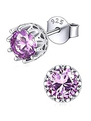ChicSilver 6mm Solitaire Round Brilliant Purple