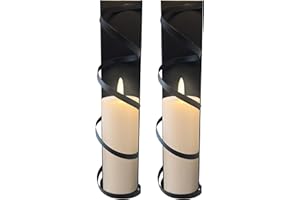 Lily's Home Metal Spiral Wall Candle Sconces Set of 2. Elegant Wall Decorations for Living Room, Bedroom, Hallways and Farmhouse - Perfect for Fireplace Mantel Decoration. for 3" Dia Pillar Candles