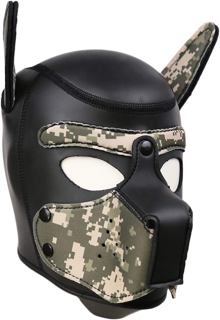 Neoprene Puppy Hood Custom Animal Head Mask Novelty Costume Dog Head Masks