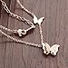 Jewelry Womens Stainless Steel Butterfly Pendant Charms Necklace Clavicle Chain Rose Gold , 16-18 Inch Chain