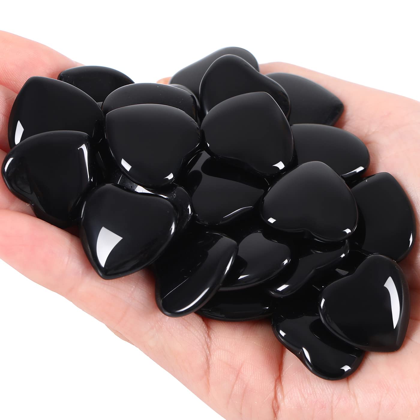QINJIEJIE 20 PCS Natural Heart Healing Crystals