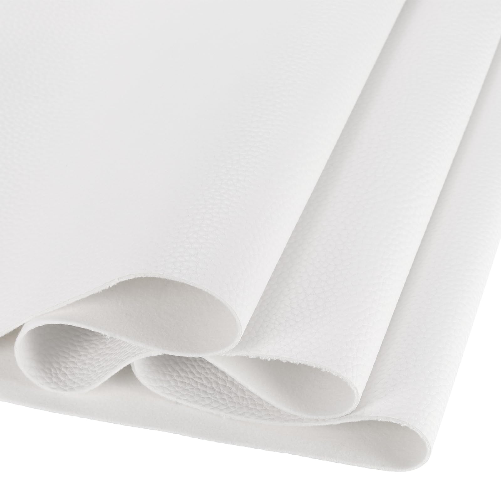 DMiotech 1 Pack 14 Inch x 53 Inch Faux Leather Strip Furniture Cover Soft Grain White PU Leather Roll for Handmade DIY Craft Projects