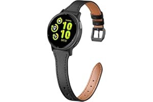 TUCOMO 20mm Slim Leather Band Compatible with Garmin Vivoactive 6/Vivoactive 5/3/3 Music, Quick Release Thin Narrow Soft Stra
