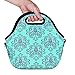 Neoprene Reuable Lunchbox Tote Lunch Bag For Women, Adults, Kids, Girls, and Teen Girls With Bottle Cooler | Rugged Zipper | With Adjustable Strap | For Snacks, Lunch, School, Work, Picnic
