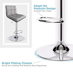 Leopard Bar Stools, Modern PU Leather Adjustable