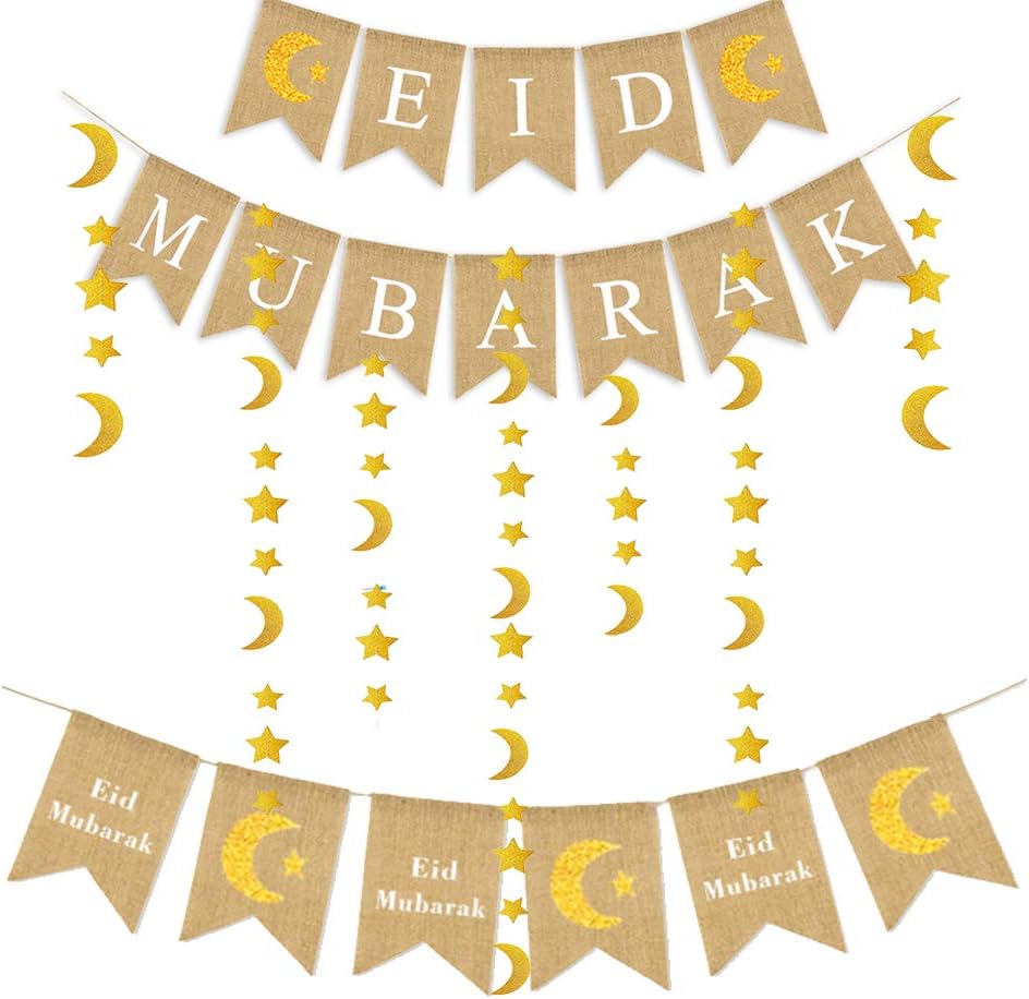 Jelacy Ramadan - Eid Mubarak Bunting Banner - Ramadan Bunting Banner Party Decorations- Party Decorations - Eid Mubarak