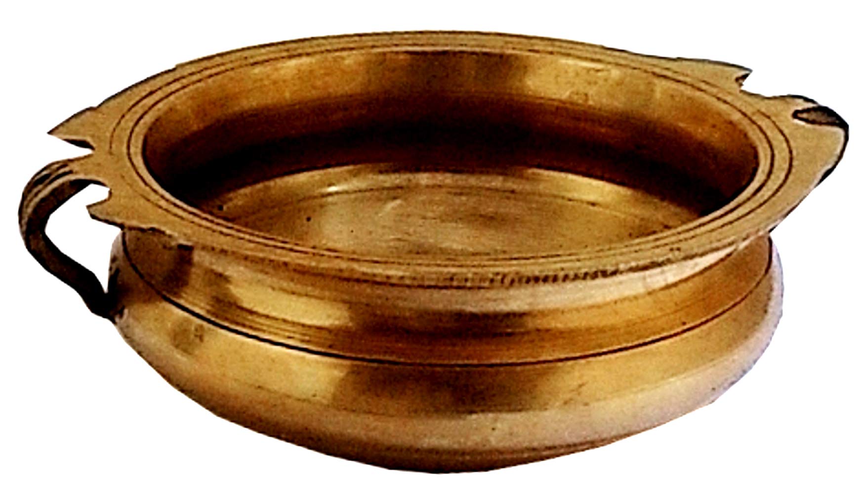 Purpledip Brass Urli (Uruli, Varpu): Vintage Design Small Water Bowl for Candles or Flowers (11759)