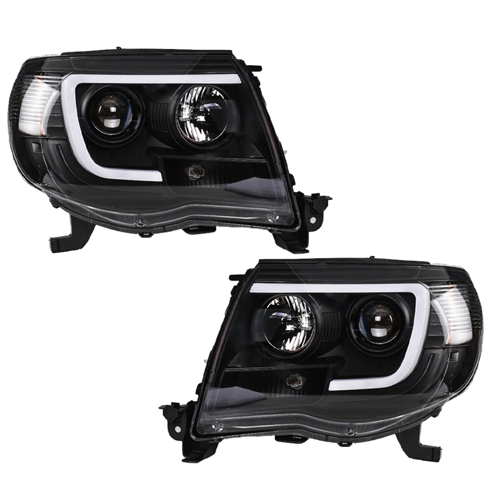 Headlights VR-1233 Front Lights Car Lamps Car Lights Headlights Headlamps Driver And Passenger Side Angel Eyes Black