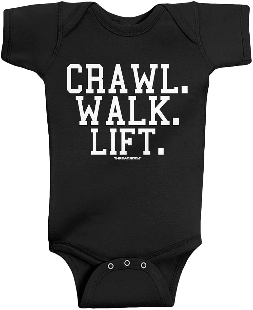 Threadrock Unisex Baby Crawl Walk Lift Fish Golf Soccer Hockey Infant Bodysuit