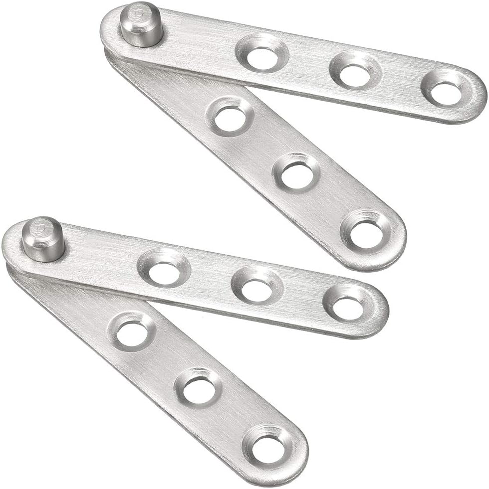 sourcing map 2 Sets Stainless Steel 360 Degree Rotating Door Pivot Hinge 60mm x 11mm, 60mm x 11mm,2 pcs