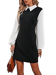 Floerns Women's Colorblock Lantern Long Sleeve 2 in