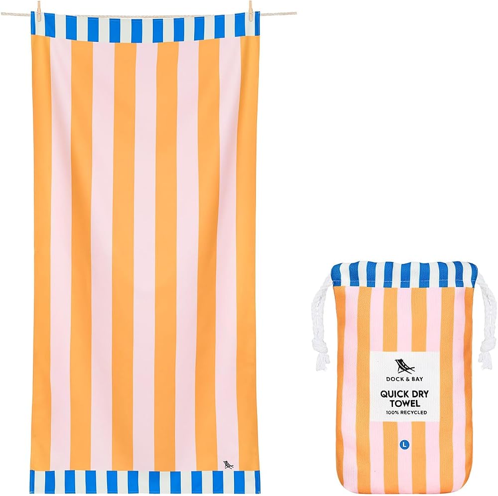 Dock & Bay Beach Towel Extra Large 200x90cm Quick Dry Sand Free Mellow Yellow