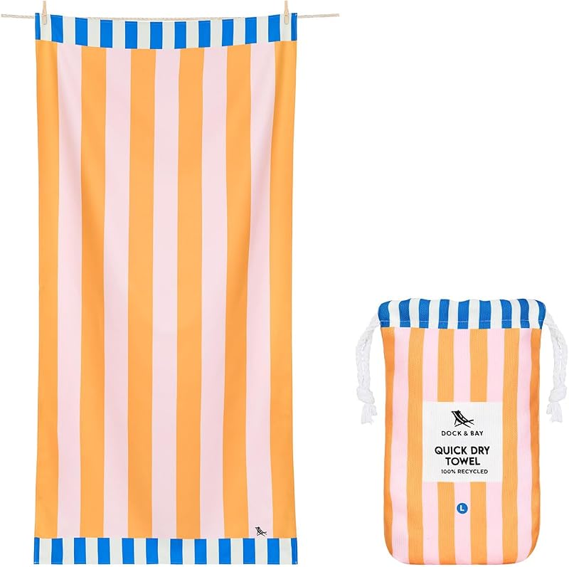 Dock & Bay Beach Towel Extra Large 200x90cm Quick Dry Sand Free Mellow Yellow