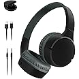 Belkin SoundForm Mini Kids Wireless Headphones w/Built-in Microphone, 30H of Playback Time, Fun Stickers, & Case - Over-Ear Headsets for Online Learning, School, iPhone, iPad, Galaxy, & More - Black