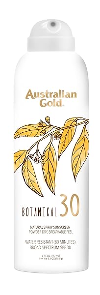 AUSTRALIAN GOLD BOTANICAL SPF 30 NATURAL SUNSCREEN SPRAY, BROAD SPECTRUM SUNBLOCK, FORMULATED WITH ANTIOXIDANTS-RICH AND NATURAL NATIVE-AUSTRALIAN INGREDIENTS, CITRUS OASIS FRAGRANCE, 6 FL OZ