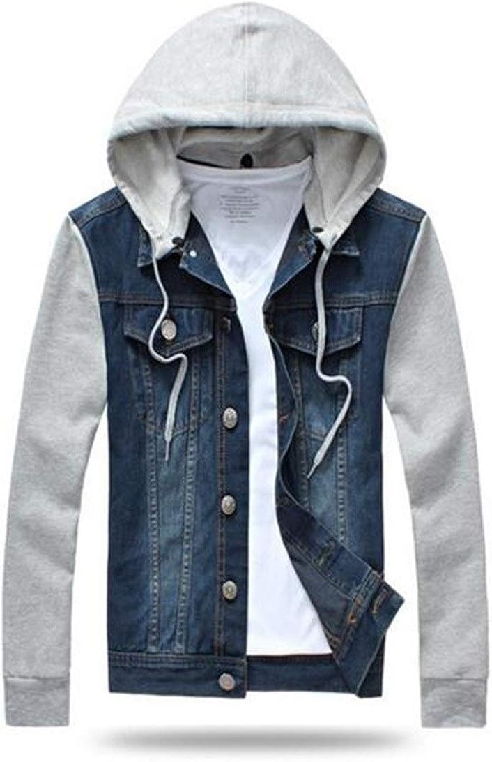 denim motorcycle jacket with hoodie