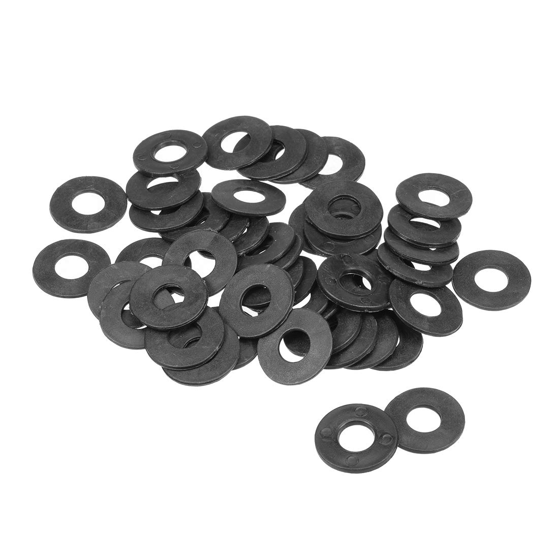 sourcing map Nylon Flat Washers 25mm OD 10mm ID 2mm Thickness for Faucet Pipe Water Hose, Pack of 50