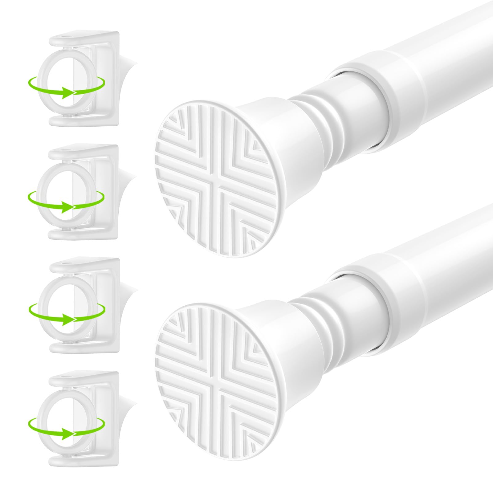 Photo 1 of 2Pack Tension Rods for Windows Small Tension Rod 16-38 inch Tension Curtain Rod Adjustable Curtain Rod No Drilling Spring Rod Curtain Rods For Doorway,Closet,Kitchen