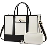 LOVEVOOK Laptop Tote Bags for Women Work Bag 15.6 inch Large Professional Teacher Purse Lightweight Computer Bag Briefcase Business Office, Beige-black