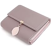 UTO RFID Wallet for Women PU Leather Leaf Pendant Card Holder Phone Checkbook Organizer Zipper Coin Purse | Leaf Pendant, Card Holder, Phone, Checkbook, Organizer, Zipper