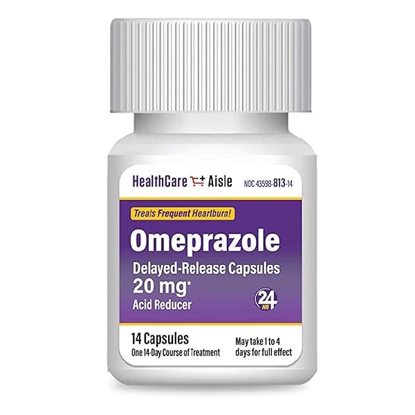 HEALTHCAREAISLE OMEPRAZOLE 20 MG – 14 DELAYED-RELEASE CAPSULES – ACID REDUCER, TREATS FREQUENT HEARTBURN
