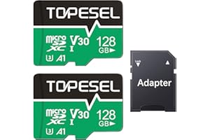 TOPESEL 128GB Micro SD Card 2 Pack with Adapter, High Speed TF Card, Memory Card microSDXC for Camera, Smartphone, Tablet, Da