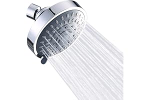 Shower Head High Pressure Adjustable Rain Showerhead Wall Mount Chrome, Ultimate Shower Experience Even Under Low Water Flow 