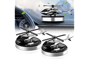 KaiDengZhe Car Air Freshener, Creative Helicopter Solar Energy Rotating Aromatherapy Aviation Al Alloy Diffuser, Relieve Stress and Purifie Odors for Car and Home - 1PCS