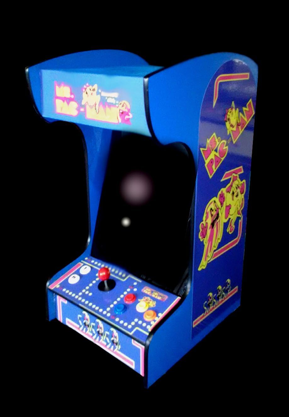 Doc and Pies Arcade Factory Classic Arcade Machine - Tabletop and Bartop - 60 Retro Games - Full Size LCD Screen, Buttons and Joystick - 2 Year Warranty (Blue)
