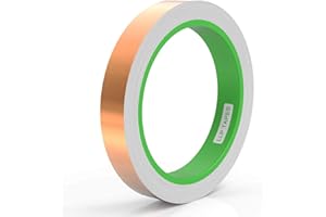 LLPT Copper Foil Tape 1/2” x 33 Feet 3.15 Mil Dual Conductive for EMI Shielding Soldering Stained Glass Circuit Crafts Guitar Electrical Repairs Grounding Strong Adhesive (CF130)