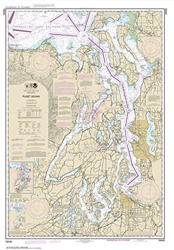 Paradise Cay Publications NOAA Chart 18440: Puget Sound, 29.5 X 42.3, TRADITIONAL PAPER