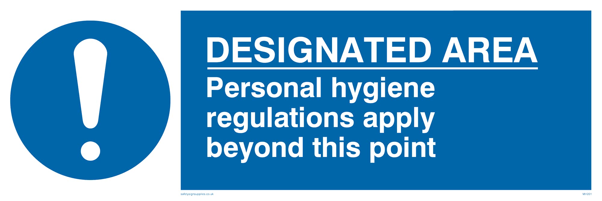 Pack of five - Deated Area Hygiene Rules Sign - 300x100mm - L31