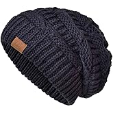 Somaler Knit Beanie Hat for Women Oversize Chunky Winter Slouchy Beanie Hats Ski Cap