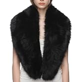 Dikoaina Women's Faux Fur Collar for Winter Coat, Soft Neck Warmer Scarf Wrap Shawl