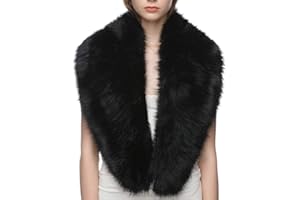 Dikoaina Women's Faux Fur Collar Scarf Wrap – Winter Warm Shawl Cape Elegant Neck Warmer for Ladies
