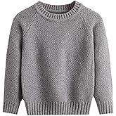 MSTOZE Baby Boy Girls Cable Knit Sweater Long Sleeve Round Neck - Unisex Kids Pure Color Cotton Pullover,for 6M-4T Infant
