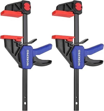 WORKPRO Ratchet Bar Clamp Set 150mm Jaw 285mm Spread 68kg 2-Pack