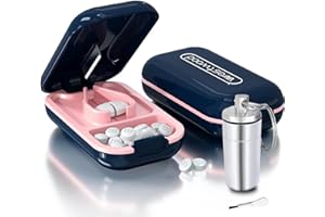 VILOSA Pill Cutter | Best Pill Cutter for Small or Large Pills | Design in The USA| Cuts Vitamins | Pill Splitter with Crystal Acrylic Pill Box