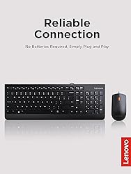 Lenovo 300 USB Combo, Full-Size Wired Keyboard