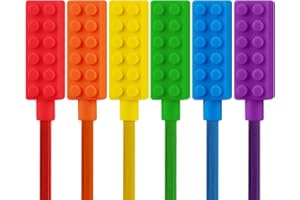 KALOVIN 6 Packs Sensory Chew Pencil Toppers for Sensory Kids, Boys and Girls, Chewable Pencil Covers for Chewers with Autism, ADHD, SPD, or Special Oral Motor Need