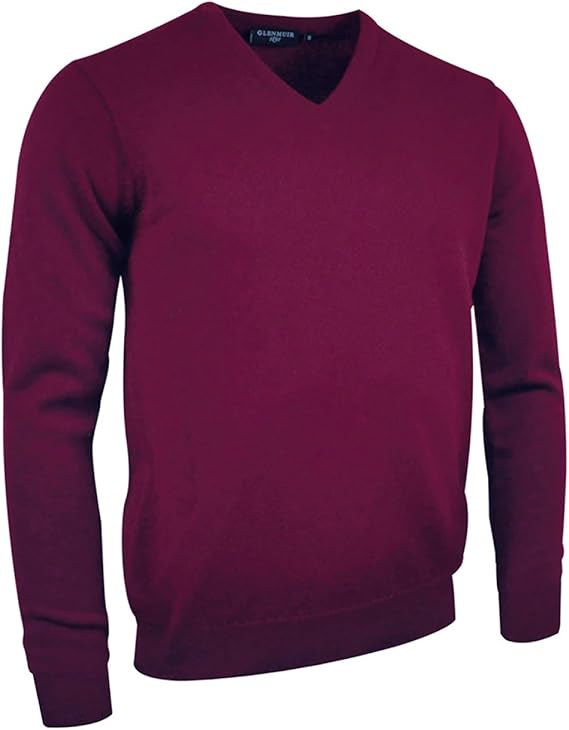 Glenmuir Mens V Neck Lambswool Golf Sweater Amazon.co.uk Clothing