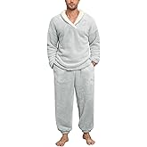 NRZD Fluffy Men's Pajamas Set, Soft Fleece PJs Sets Lounge Sleepwear Pajama Pants Comfy Pyjamas with Pockets for Warm Winter