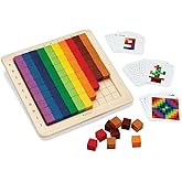 PlanToys® 100 Counting Cubes Wooden Montessori Math and Sorting Set | Early Numeracy, Colour Matching, Pattern Making and Logic Exploration | Eco Friendly Educational Cubes for Hands On Learning