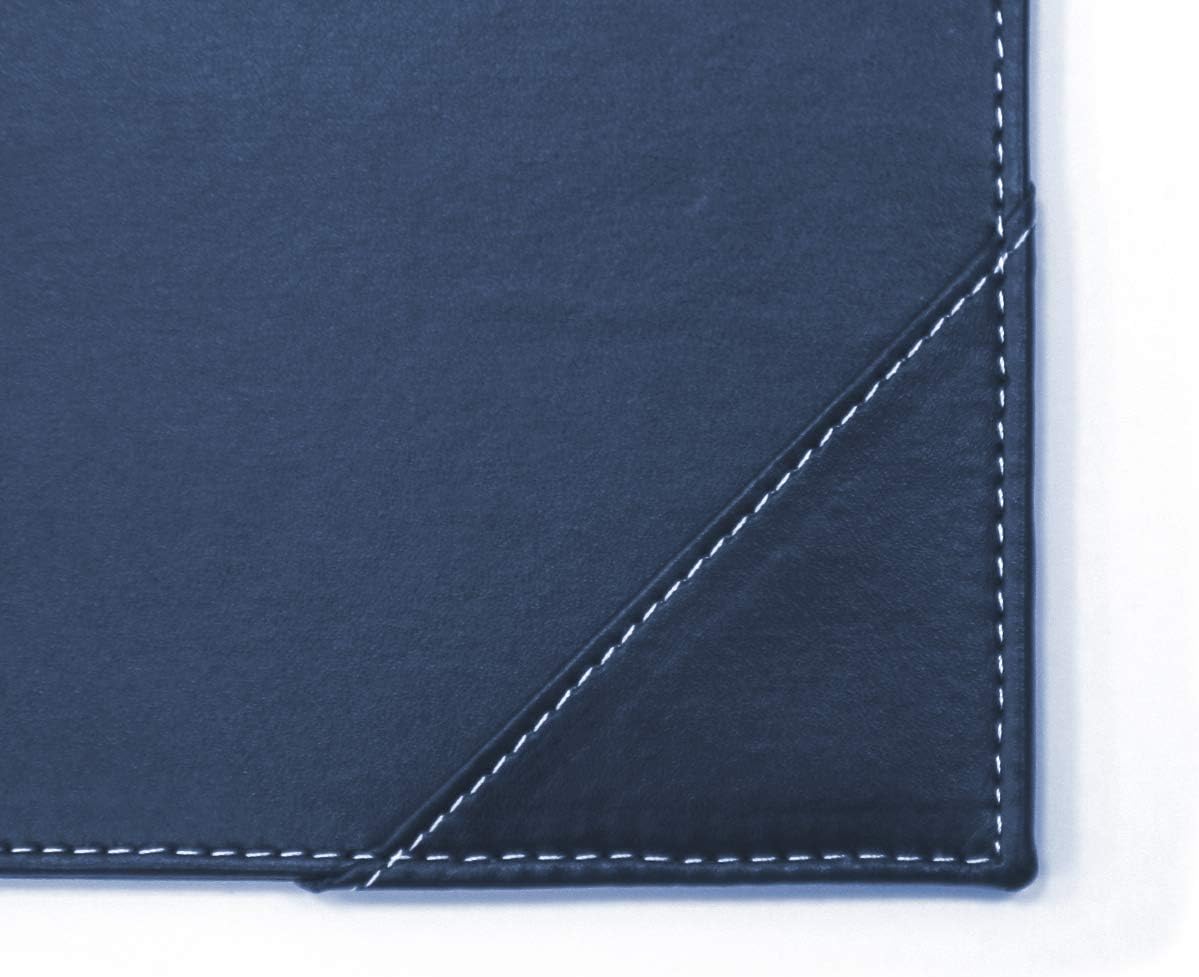 A2 Desk pad Holder, Faux Leather, Blue Supplied with 12 Sheets of