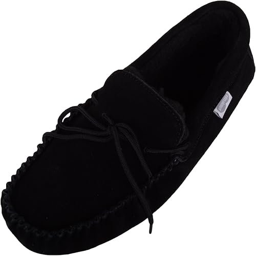 moccasin slippers with rubber sole